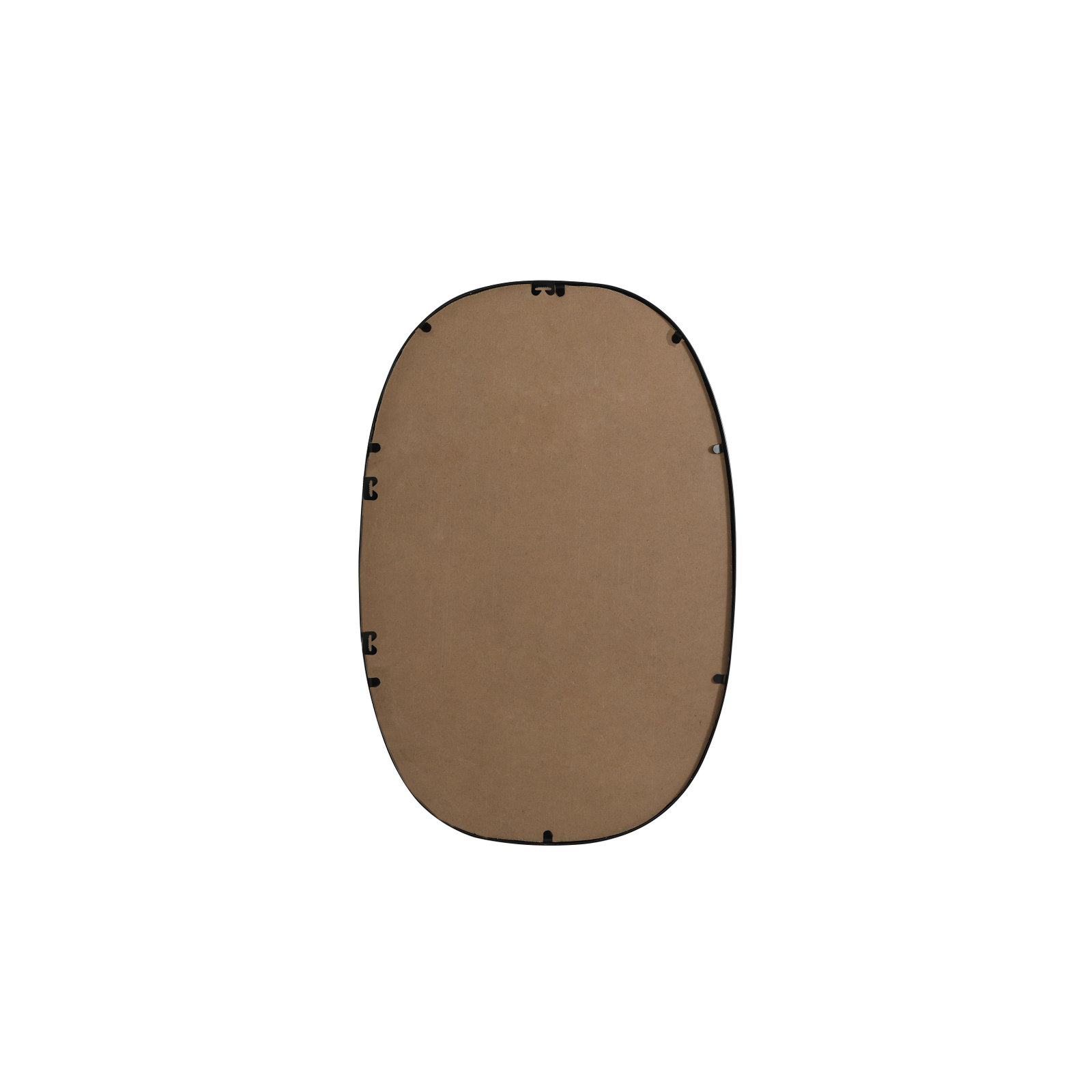 Sabine Metal Curved Oval Wall Mirror, 30" x 20", Black