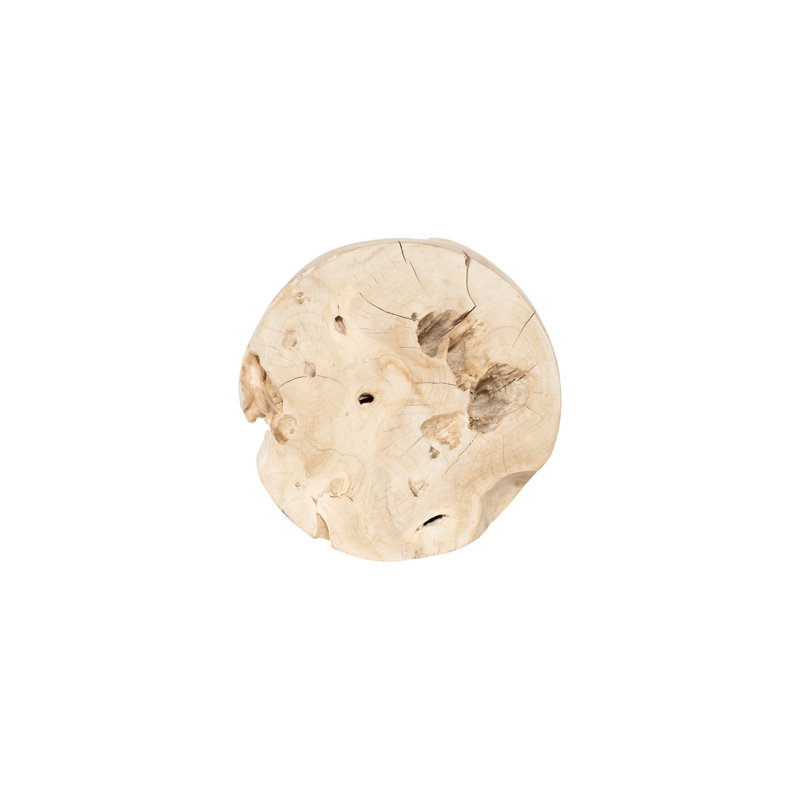 Bleached Solid Wood Accent Stool