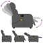 Fauteuil de massage inclinable gris foncé