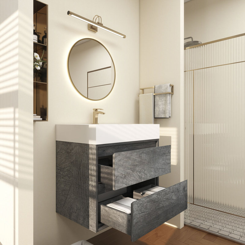 Base de meuble-lavabo Victoria seulement, Chêne fumé
