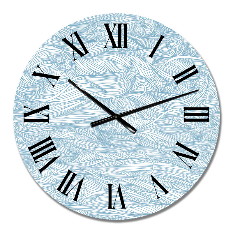 Horloge murale à motif de marbre bleu clair, Petit