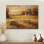 «Countryside Golden Harvest Fields III - Art mural en bois campagne - sur bois de pin naturel-70176355