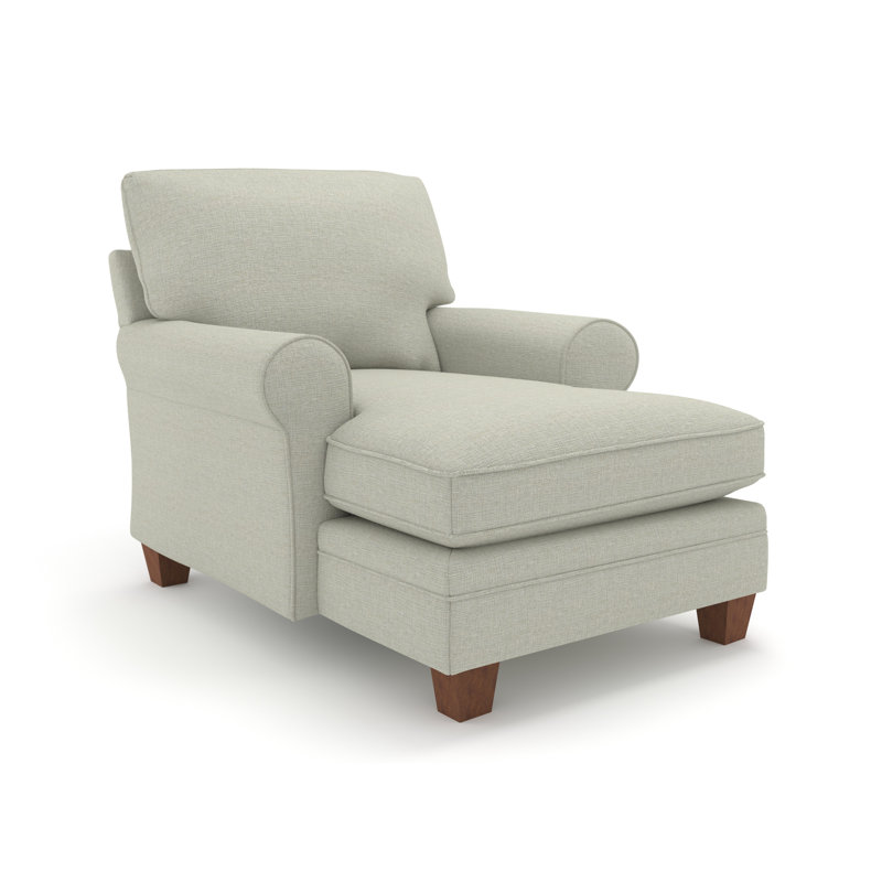 Mignone Capriccio Round Arms Chaise Lounge, Ivory-23693, Espresso