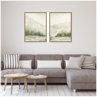 «AQ Winter Landscape No. 6», ensemble de 2 toiles encadrées par Annie Quigley