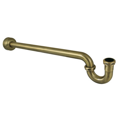 Kingston Brass Trimscape 1-1/4 Inch Decor P-Trap with High Box Flange, 18 Inch Length, 18 Gauge