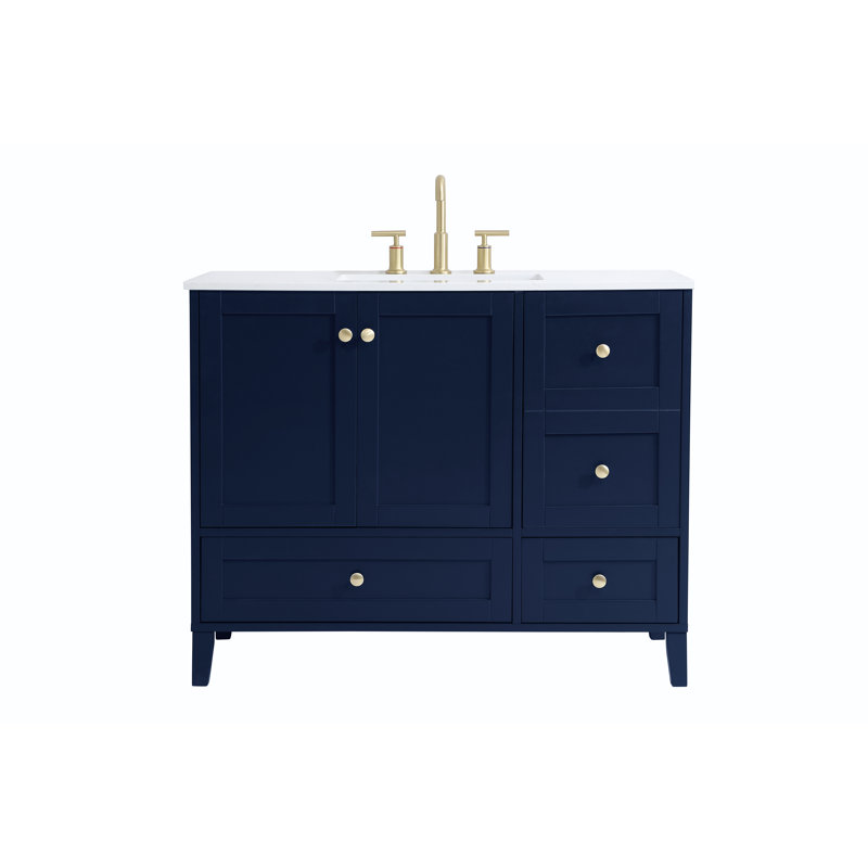 Ensemble de meuble-lavabo simple 42 po Selma, Bleu