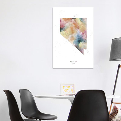 Nevada State Watercolor by WallDecorAddict - Wrapped Canvas Gallery-Wrapped Canvas Giclée