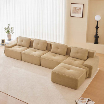 Canapé modulaire en tissu de velours côtelé Boneless