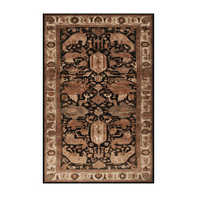 Machine Washable Persian Brown Area Rug