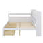 Lit de jour en L en bois avec sept armoires de rangement et deux tiroirs de rangement, lit multifonctionnel avec bureau d'étude-433838125-433838126