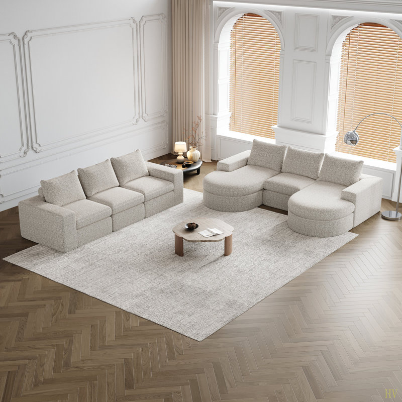 Canapé modulaire Chenille Cloud, Chenille beige