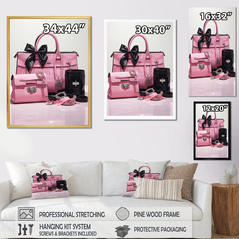 Latéral Rose Fashion Bag Glamour II - imprimé, H 32 po x l 24 po x P 1 po, Toile tendue
