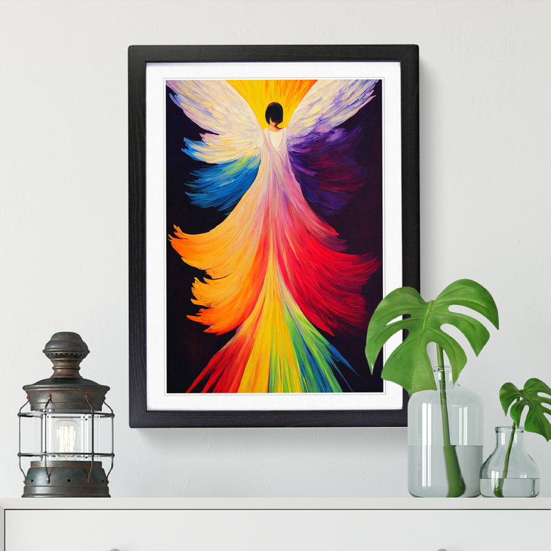 FRM-V0523-94X Angel Palette Knife Vol.3 - Single Picture Frame Print, Black Framed, 64cm H x 46cm W x 2cm D