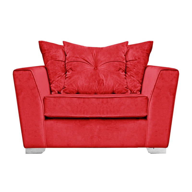 Quade 2 Seater Velvet Loveseat, Fuchsia