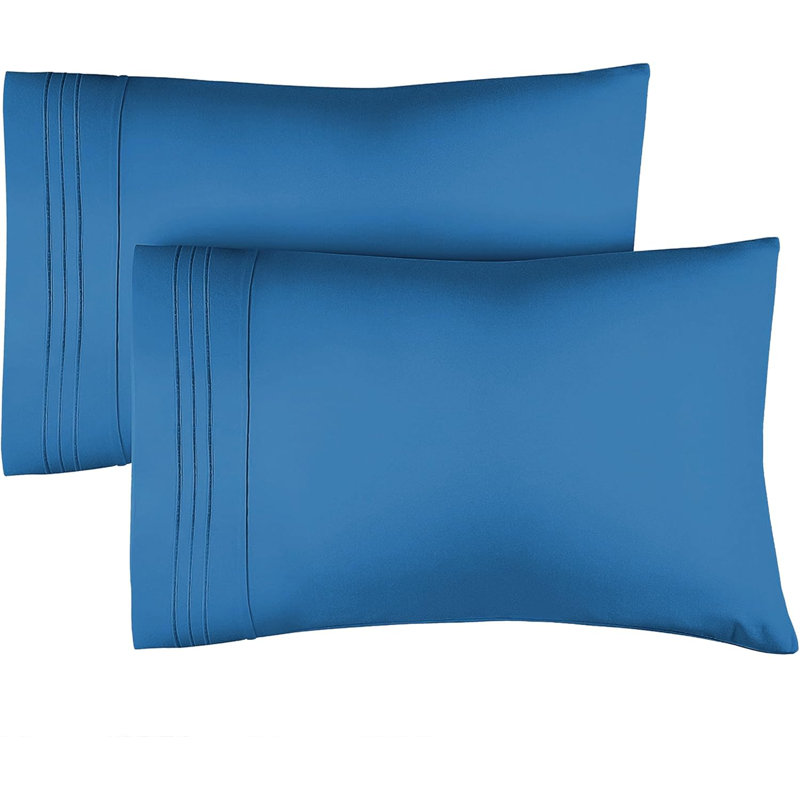 Microfiber Pillowcase Set of 2, Soft Double Brushed Pillow Covers, Breathable & Easy Care, Royal Blue, Queen