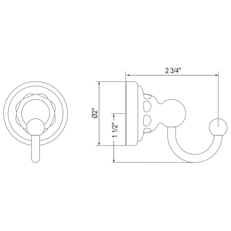 Edwardian™ Robe Hook, Polished Chrome