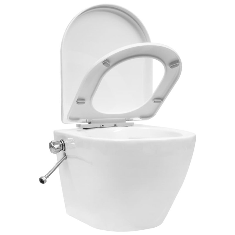 LaJuante Soft Close D-Shape Toilet Seat, White