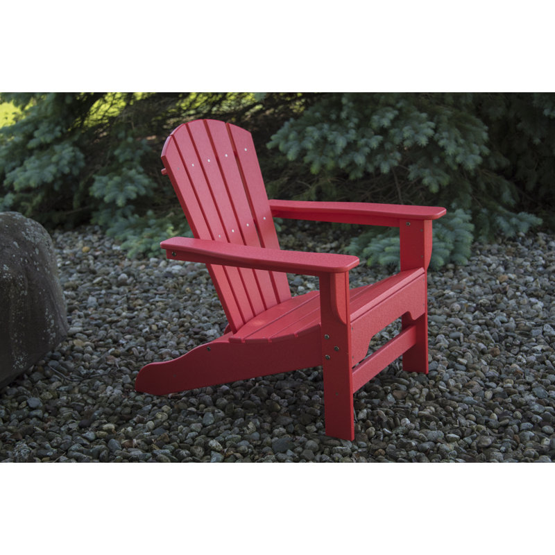 Chaise Adirondack en plastique / résine Willene, Rouge vif