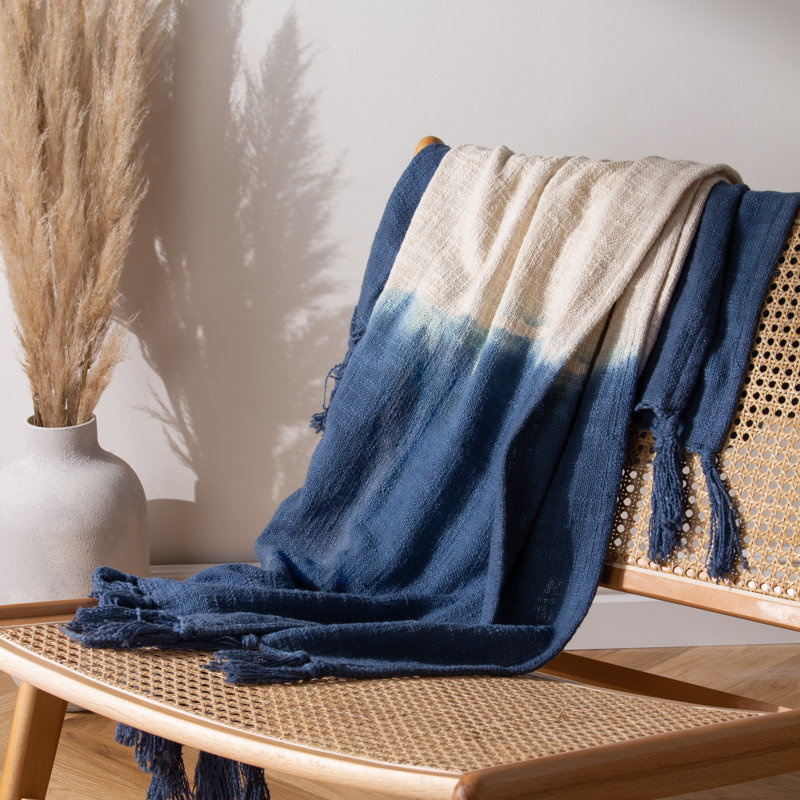 Mizu Knitted Throw Blanket, Ink