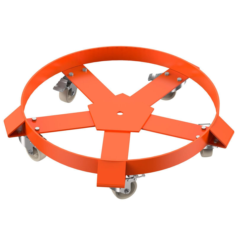 Chariot à roulettes 55 gallons, capacité 1000Lbs, H 6,69 po x l 25,2 po x P 25,2 po, Rouge