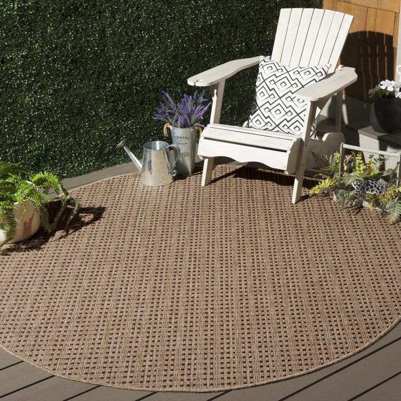 Tapis naturel / brun Retreat 252, Rond 6 pi 7 po 