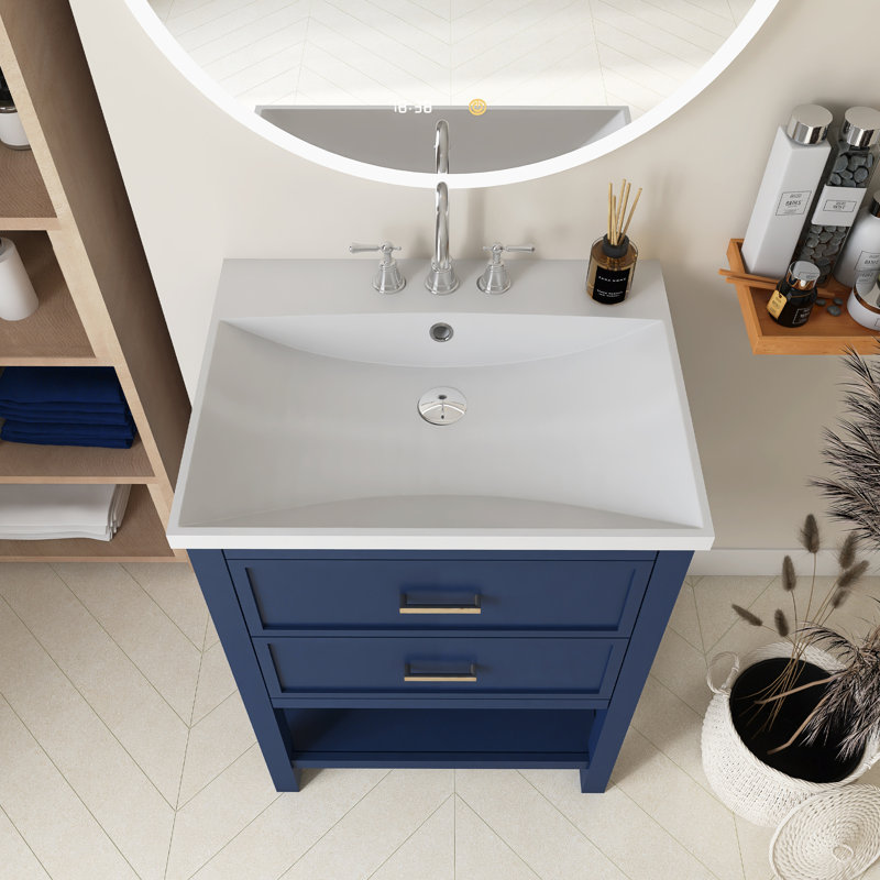 Meuble-lavabo simple 24 po avec plateau en résine Starlita