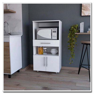 White Pantry Cabinet Microwave Stand