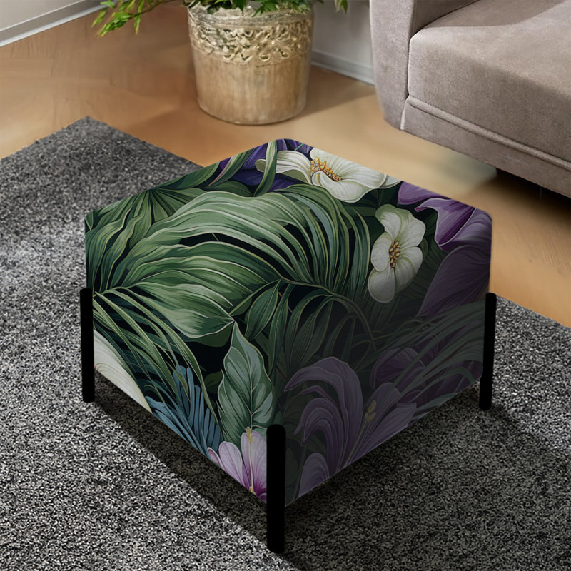 Motif tropical Palm Enchantment - repose-pieds carré tropical