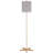 Plue 62 Inch Floor Lamp, Brown Pole w Star Wood Base, White Shade