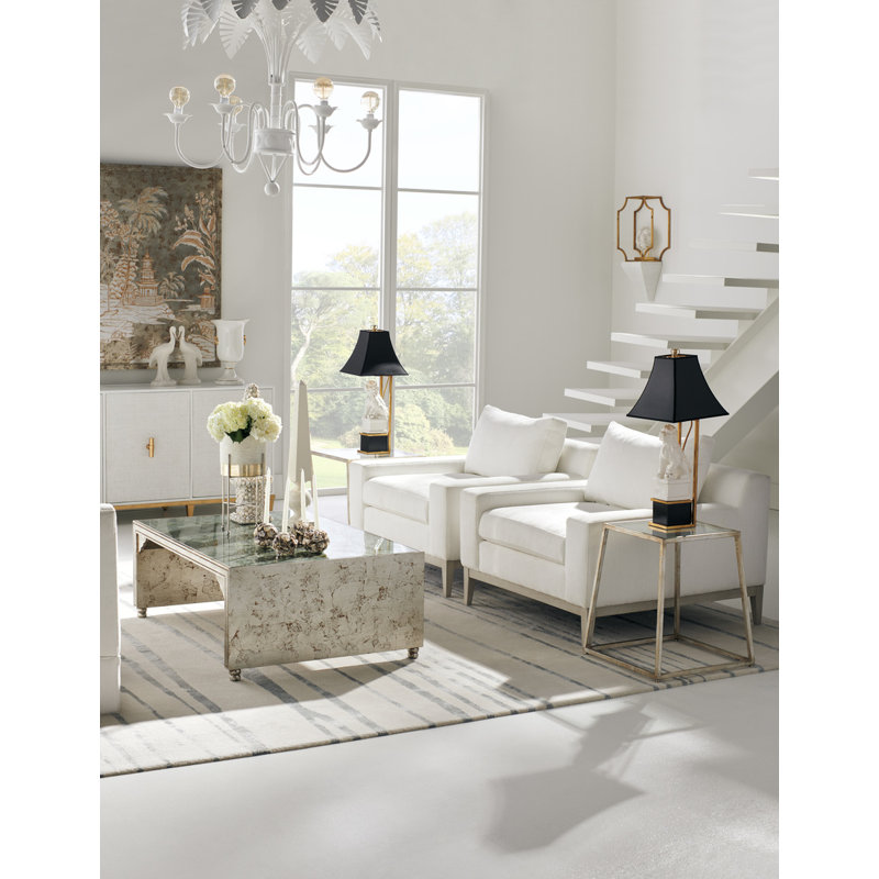 Bauhaus Glass End Table, Gold