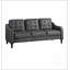 Canapé capitonné gris en microfibre capitonné 1pc