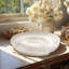 Bol décoratif rond avec motif d'inspiration coquille pour décoration intérieure - Bol décoratif moderne pour commode ou table d'appoint - 16 po, blanc