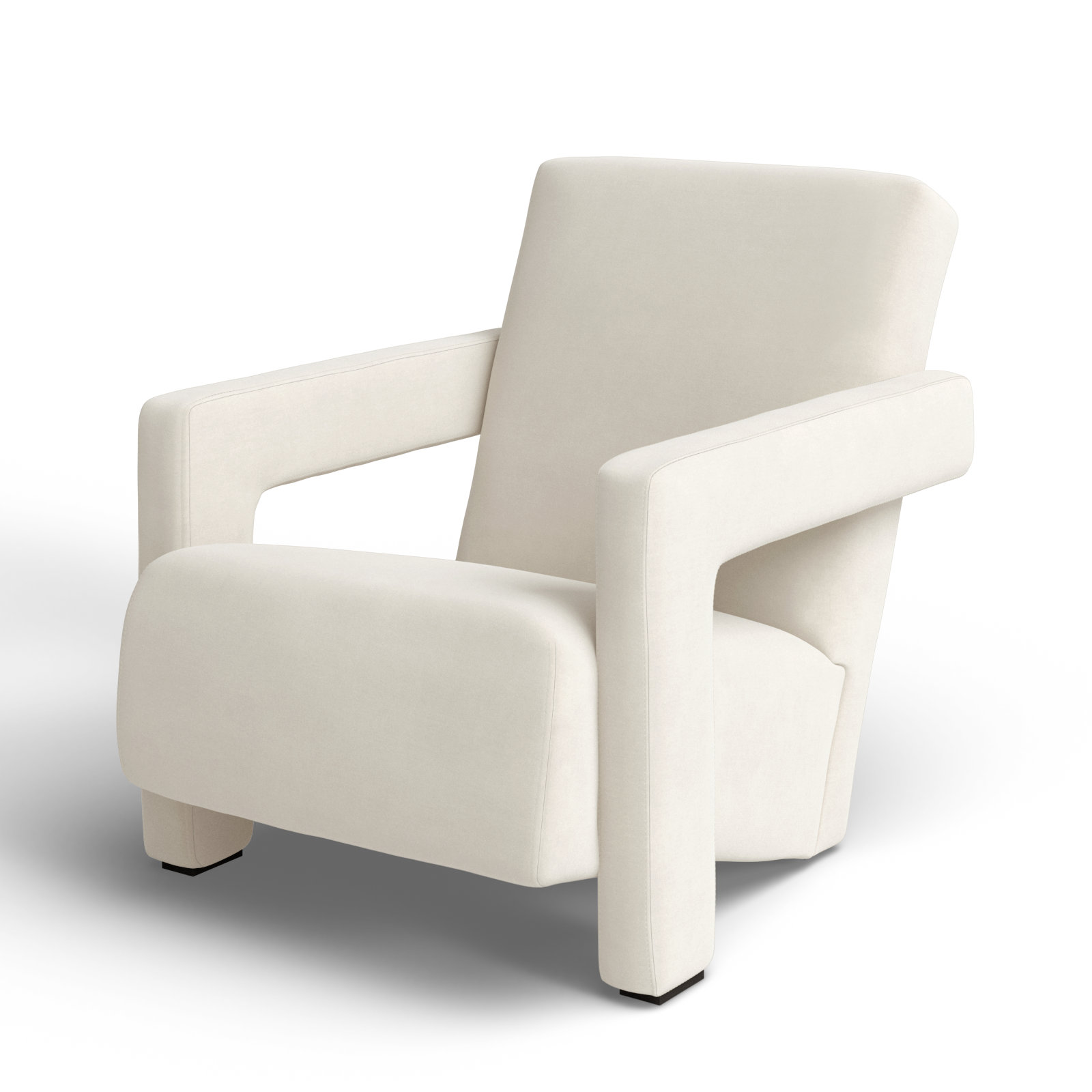 Olsen Pine Velvet Armchair, Ivory Velvet