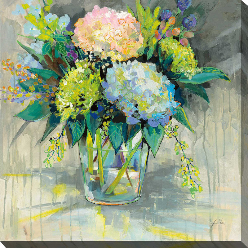 " Hydrangeas From The Garden ", Wrapped Canvas, 36" H x 36" W x 1.5" D