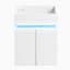 Meuble-lavabo mural 16 po avec lavabo, capteur de lumière à détection de radars, grand espace de rangement pour les petits espaces, meuble-lavabo mural blanc
