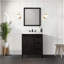 Meuble-lavabo brun rustique 30 po X P 22 po D, avec comptoir en quartz blanc-117980324