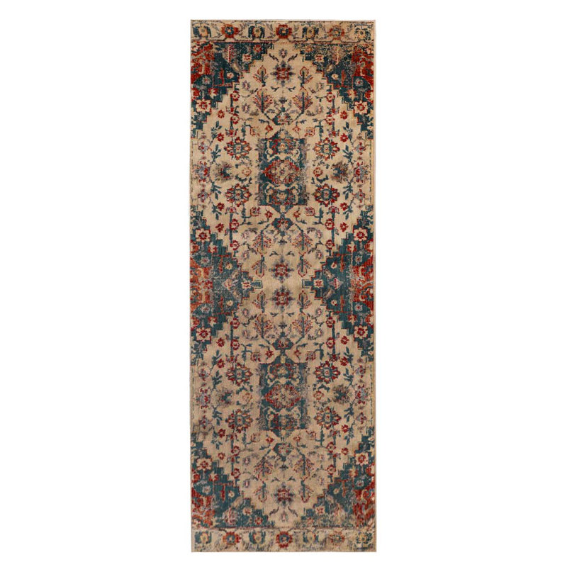Leena Modern 100% Polypropylene Floral Mandala Southwestern Bohemian Runner, Runner 2'6" x 8'