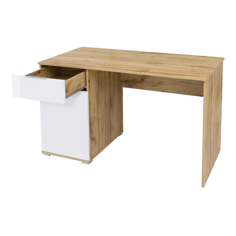 Writing Desk, Oak Wotan/White Gloss