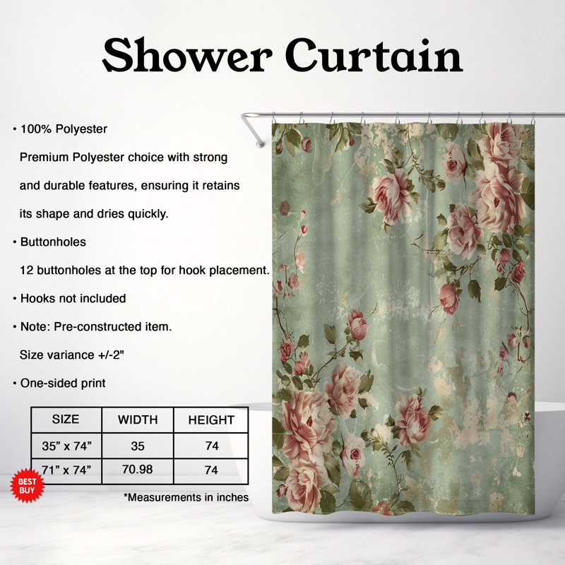 Rideau de douche Lowther, H 74 po x l 71 po