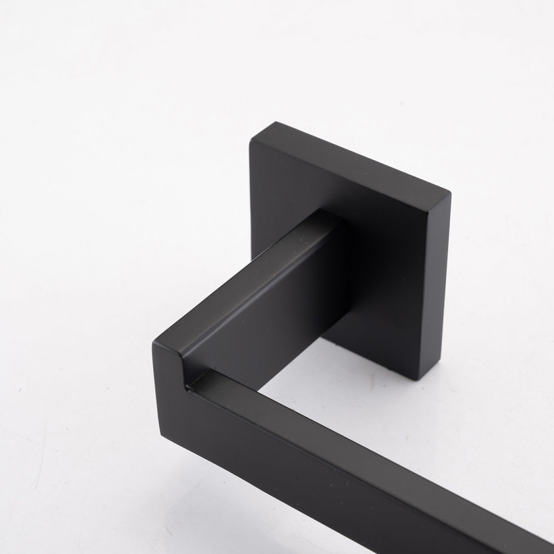 Accessoires de salle de bain noir mat - 4 pièces, en acier inoxydable 304, rouille et corrosion, style moderne, installation simple pour divers espaces