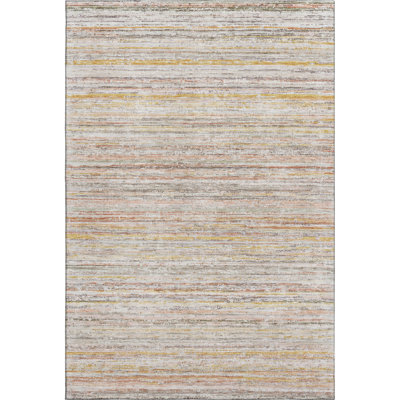 Premium Machine Washable Larock AMF1239 Stripes Rug
