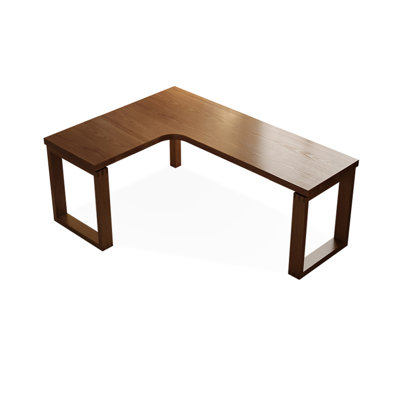 Nut-brown Rectangular Solid Wood desk