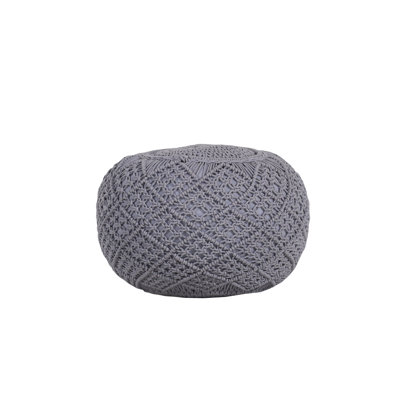 Burchill 50cm Wide Round Solid Colour Pouffe Ottoman