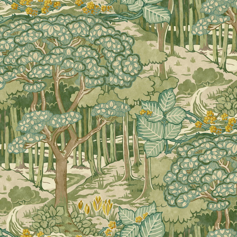 32.82' L x 27.58" W Wallpaper Roll, Green