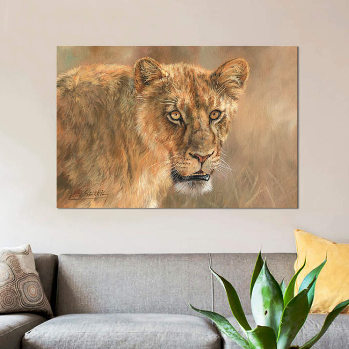 « lioness », impression sur toile, H 18 po x l 26 po x P 1,5 po, Toile tendue, Pas de tapis