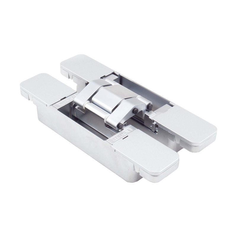 Charnière de porte dissimulée réglable à 3 positions Sugatsune, finition chrome mat, Chrome terni