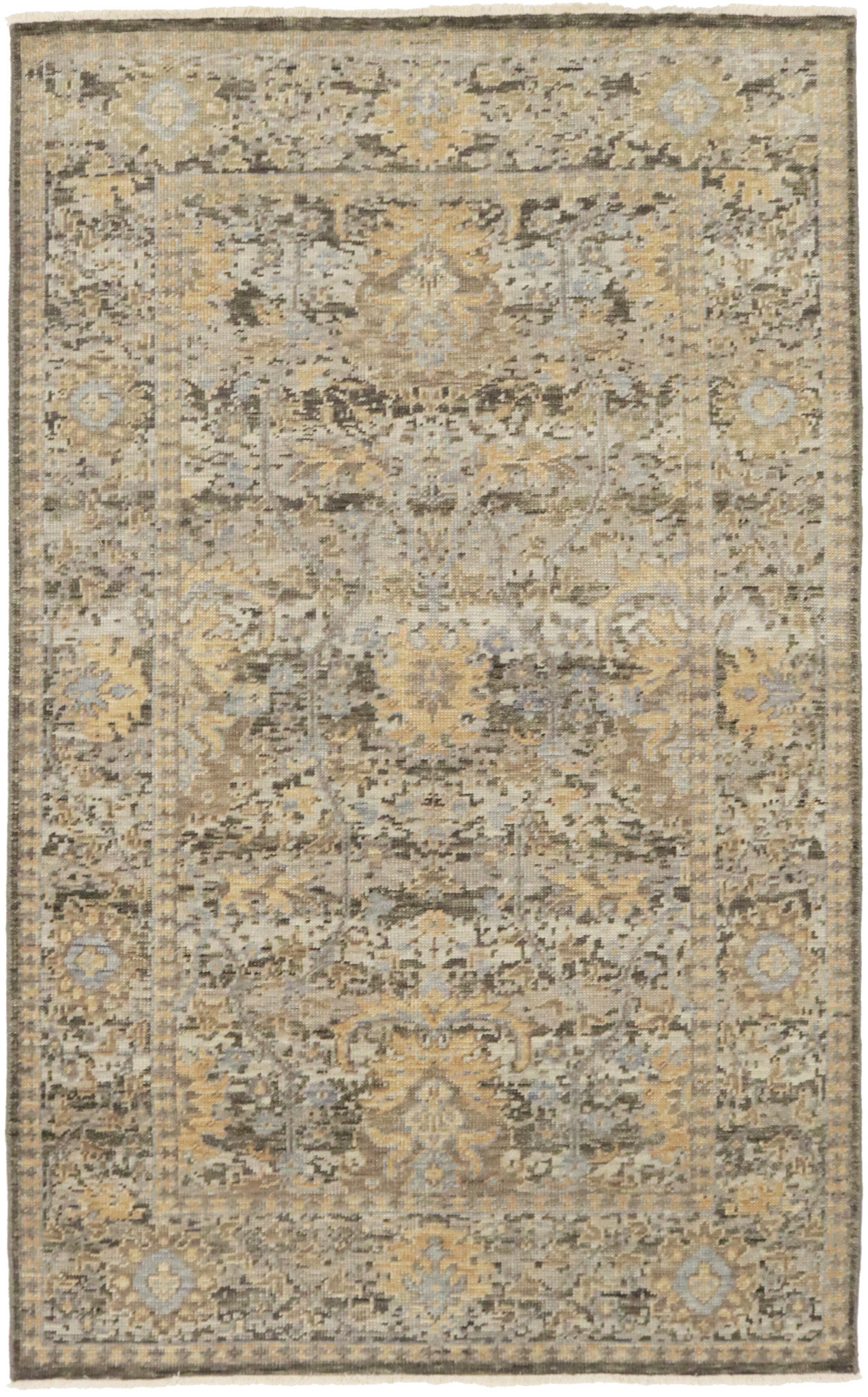 Bungalow Rose Multicolored Transitional 5X8 Oriental Area Rug | Wayfair