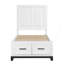 Lit plateforme en bois blanc avec tiroirs de rangement-1475227485