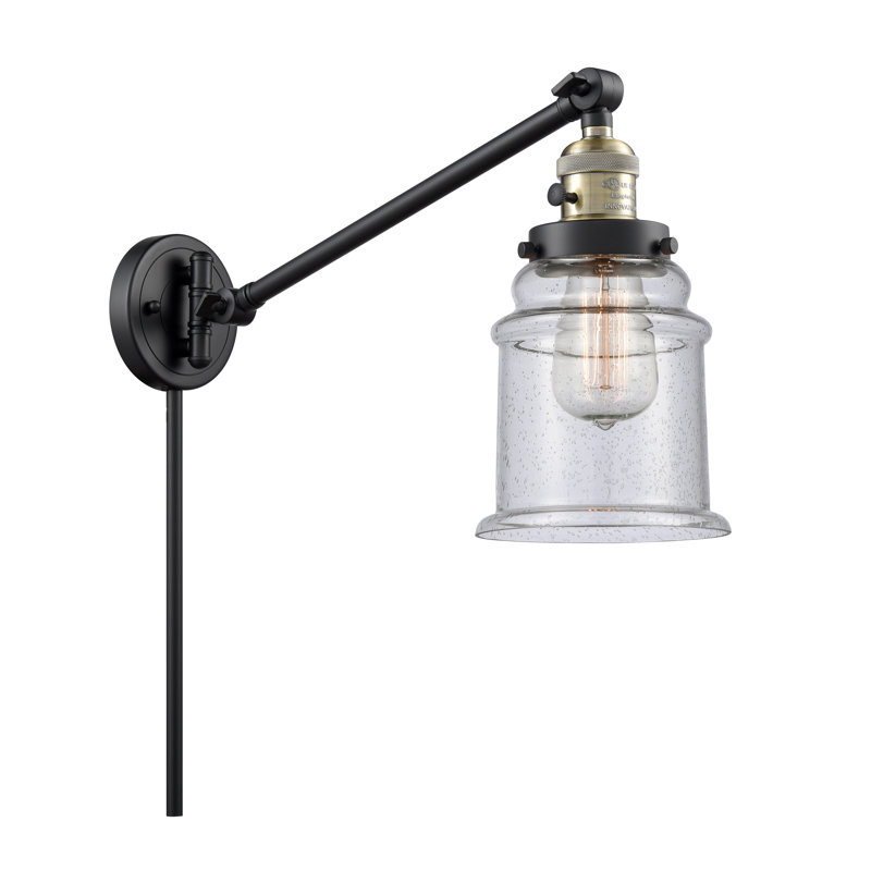 Lampe avec bras pivotant à 1 lumière Alexandira, Incandescent, Grainé
