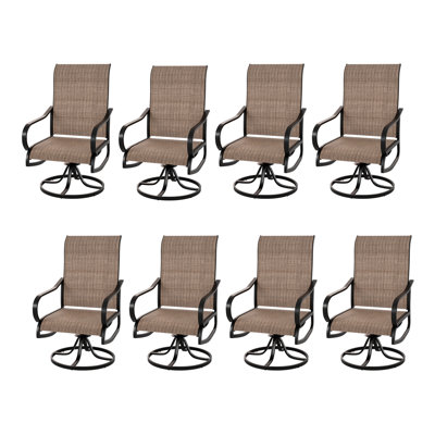 Nordham Outdoor Padded Swivel Dining Armchair (Set of 8) by Red Barrel Studio